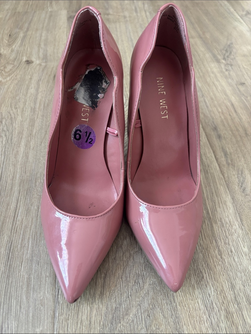 Nine West Glossy Rose Pink Pointed-Toe Pumps